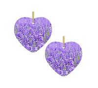 Purple Lavender Christmas Tree Ceramic Hanging Bauble Personalised Xmas Baubles Cute Christmas Ornaments Gifts For Kids Family Friends