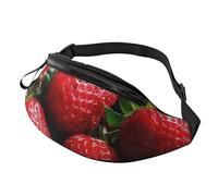 Purple Lavender Colored Flowers Fanny Pack for Women Men Fashion Waist Pack Adjustable Belt Bag for Workout Running Travelling Casual Waist Bag, Fresh Strawberries, One Size