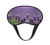Purple Lavender Colored Flowers Print Blackout Sleep Mask - Side Sleeper Eye Cover, Soft Comfort, Perfect for Travel, Meditation