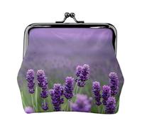 Purple Lavender Colored Flowers Print Coin Purse Wallet Buckle Kiss Lock Change Purse Change Holder Wallet Coin Purse
