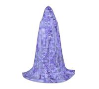 (Purple Lavender Colored Flowers) Print Hooded Cape For Teenagers Costume Party, Halloween Hooded Cape Soft and Elastic,L