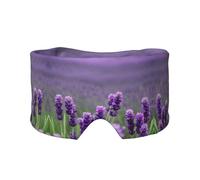 Purple Lavender Colored Flowers Print Sleep Eye and Ear Muffs Mask - Adjustable Yoga Travel Headband, Keep Warm Shading Comfortable Aid