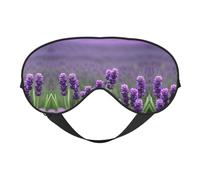 Purple Lavender Colored Flowers Print Soft Eye Mask - Comfortable Sleep, Elastic Nighttime Shade, Eye Covers for Travel, Meditation