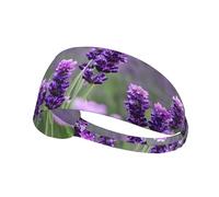 Purple Lavender Colored Flowers Sports Headband For Men Women Tennis Sweat Band For Workout Sports Headbands Elastic For Running