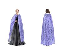 (Purple Lavender Colored Flowers) Unisex Hooded Cloak Cape Robe Cosplay Halloween Christmas Fancy Dress Costumes For Adults