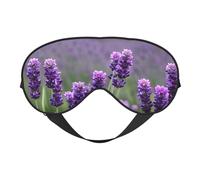 Purple Lavender Colored Flowersprint Travel Office Airplane Night Sleep Shading Blindfold Adjustable Strap Eye Mask