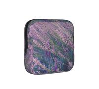 Purple Lavender Field Print Sanitary Napkin Storage Bag, Portable Holder for Pads, Period Pouch for Teen Girls, Reusable Sanitary Bag