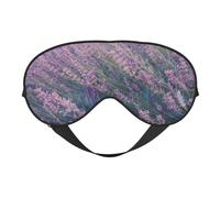 Purple Lavender Field Print Sleep Mask Silk Eye Cover Soft Satin Blindfold Elastic Strap Night Eyeshade Travel Nap for Women Men