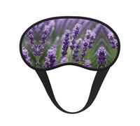 Purple Lavender Floral Flowers Print Blackout Sleep Mask - Side Sleeper Eye Cover, Soft Comfort, Perfect for Travel, Meditation