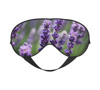 Purple Lavender Floral Flowers Print Breathable Full-Cover Eye Mask Stylish Adjustable Nap Night Restful Environment