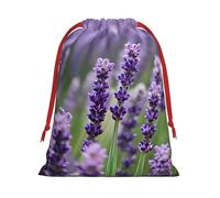 Purple Lavender Floral Flowers Print Drawstring Gift Bags For Christmas,Holiday Party Gift Wrapping Bag Assorted Sizes