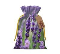 Purple Lavender Floral Flowers Print Drawstring Pouches For Holiday,Wedding,Birthday Party Supplies