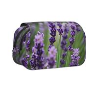 Purple Lavender Floral Flowers print Makeup Cosmetic Bag Stationary Kawaii Pencil Box Pouch Gadget Organizer Bag with Zipper