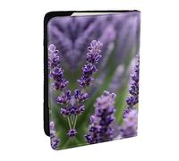Purple Lavender Floral Flowers Print Passport Holder Cover Wallet Passport Cover, Passport Wallet Case for Cards and Documents