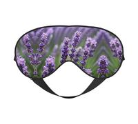 Purple Lavender Floral Flowers Print Soft Eye Mask â€“ Comfortable Sleep, Blocks Light, Full Eye Coverage, Ideal for Travel, Meditation