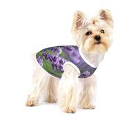 Purple Lavender Floral Flowers print Tshirts for Small Dogs Dog's Fashion Shirt Breathable Sleeveless Shirts for Small Dogs