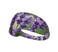 Purple Lavender Floral Flowers Sports Headband For Men Women Tennis Sweat Band For Workout Sports Headbands Elastic For Running