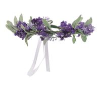 Purple Lavender Floral Headband Wreath Hairpiece for Bridesmaids | Cloth Flowers, Ribbon Back Fit, , Themed Events and Maternity Photos, Chic Elegant Style Random Style