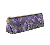 Purple Lavender Flower Pattern PVC Coin Purse Makeup Pouch Zipper Pouch Stationery Case for Women Men White One Size Simple, white, One Size, Simple