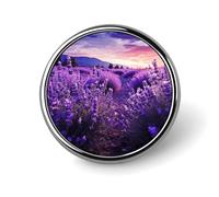 Purple Lavender Lapel Pin Exquisite Fashion Brooches Personalized Button Badge Novelty Unique Cute Button Pins Round Badge Pin Metal Brooch Pins for Backpack Bags Jacket