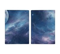 Purple Lavender Passport Wallet Travel Passport Holder Pu Passport Cover Slim Card Case Cover for Women Men Leather Holder Case Travelling Essentials, Nebula and Moon, 20.3x13.8cm