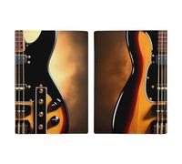 Purple Lavender Passport Wallet Travel Passport Holder Pu Passport Cover Slim Card Case Cover for Women Men Leather Holder Case Travelling Essentials, Instrumental Guitar, 20.3x13.8cm