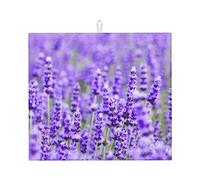 Purple Lavender Print Drying Mat for Kitchen,Dish Drying Mat,Non-Slip Rubber Backed,Quick Drying Mat for Kitchen Counter Dish Rack Marble Worktop