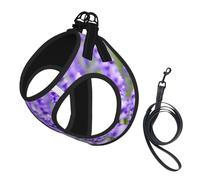 Purple Lavender Printed,Pet Harness,Adjustable Reflective Dog Harness,Pet Leash Vest,L