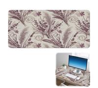Purple Lavender Sprigs Desk Pad Non-Slip Desk Mouse Mat with Smooth Surface Pu Leather Big Mouse Pad 90X42 cm Mousemat Office Decor Office Gifts XXL Mousepad for School Home Table