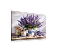 Purple Lavender Wall Art Rustic Floral Bathroom Wall Decor Purple Famhouse Flower Poster Country Pictures Art Print Framed Lilac Painting for Bathroom Bedroom Office Decorations 16x24 Inch