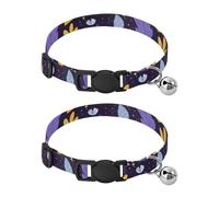 Purple Leaf Flower Dog Collars Small Size Release Buckle Female Dog Collars Set of 2