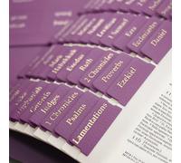 Purple Leather Bible Tabs, Laminated Bible Tabs for Women Study Bible, Easy to Read and Apply 84 Bible Index Book Tabs in Total (66 Bible Tabs Old and New Testament 18 Blank Tabs) Gold Foil Lettering