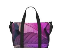 Purple Leaves Printed Travel Duffel Bag for Women Men - Weekend Overnight Bags with Adjustable Shoulder Strap and Handle