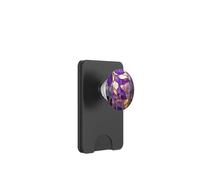 Purple Leaves Stained Glass Aesthetic Botanical Girly PopSockets PopWallet for MagSafe