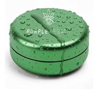 PURPLE LEGACY Ultra Light Stash Box Aluminium Tin I Waterproof I Airtight I Diameter 55 x 24 mm I UV Light Protected Box for Pills Herbs Spices (Purple Green)