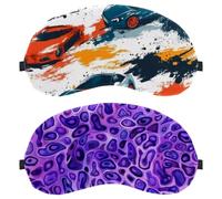 Purple Leopard 2-Pack Eye Patch and Eye Masks Set, Light-Blocking, Soft, Breathable Sleep Mask Kit