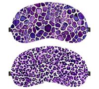 Purple Leopard 2-Pack Light-Blocking Soft Breathable Eye Masks Sleep Mask Eye Patch