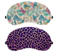 Purple Leopard 2 Pack Light-Blocking Soft Breathable Sleep Mask Eye Masks Sleeping Mask