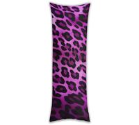Purple Leopard Body Pillow Cover Ultra Soft Breathable Long Body Pillow Case with Zipper Decorative Bedding Pillowcase Throw Pillow Covers for Bedroom Couch, 20"x54"