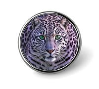 Purple Leopard Brooch with Button Design, Funny Backpack Pins for Women, Personalized Brooch Pins for Men, Round Badge for Hat, Cute Badge Holders for Activity