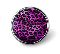 Purple Leopard Button Pin Round Alloy Lapel Pins Badges Novelty Funny Enamel Pins Button Lapel Personalized Pinback Button Badges Cute Brooche Pin for Backpacks Jackets Bags