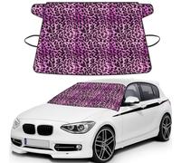 Purple Leopard, Car Windshield Cover, Protective Windscreen Cover - Snow Ice Sun UV Dust Water Resistant - Fit for Most Cars