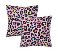 Purple Leopard Cheetah Print, Throw Pillow Cover Decorative Polyester Pillowcase Soft Cushion Covers 2pcs 18"x18"