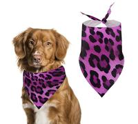 Purple Leopard Dog Bandana Triangle Dog Scarf Washable Polyester Dog Bibs Cute Pet Bandana for Medium Large Dogs Puppy and Cats