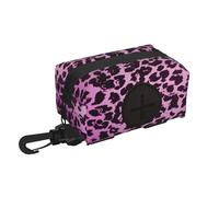Purple Leopard Dog Poop Bag Holder Portable Garbage Bag Dispenser