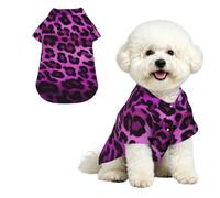 Purple Leopard Dog Shirts Hawaii Dog Clothes Cool Breathable Pet Summer Polo T-Shirts for Hot Days