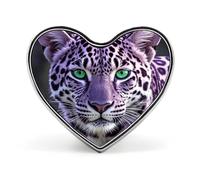 Purple Leopard Lapel Pin Exquisite Fashion Brooches Personalized Buttons Badge Novelty Unique Button Pins Cute Heart Shaped Pins Metal Buttons for Backpack Hat Bag Jacket