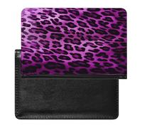 Purple Leopard Passport Holder Passport Wallet Document Organizer Protector PU Leather Card Slot Travel Accessories