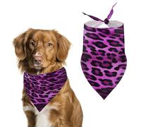 Purple Leopard Pet Scarf Adjustable Pet Accessories Triangular Scarf Washable Floral Print Puppy Bib Bandana Stylish Comfortable Cat Scarves for Holiday Scarfs