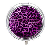 Purple Leopard Pill Case Travel Pill Container Mini Travel Medicine Tablet Vitamin Holder Organizer Medicine Cod Liver Oil Storage